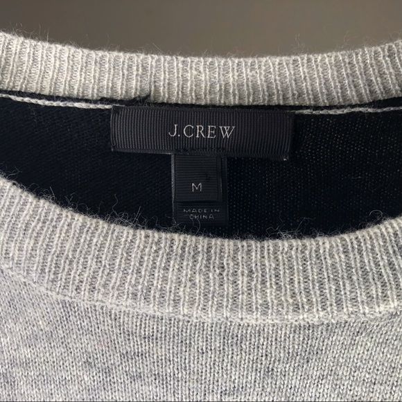 J Crew Gray Bow Wool Crew Neck Long Sleeve Sweater - Picture 3 of 4